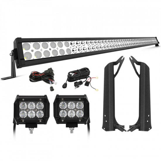 50'' light bar & 2 pods work lights & all brackets for 1997-2006 jeep wrangler tj truck 50'' light bar & 2 pods work lights & all brackets for 1997-2006 jeep wrangler tj truck