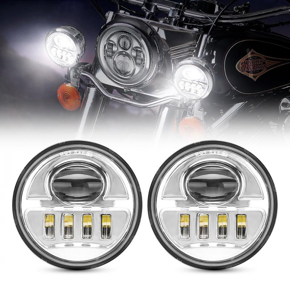 Motorcycle High Beam Headlight Upgrades Reference: 7 Led Headlight With Hi Lo Beam Blue White Halo