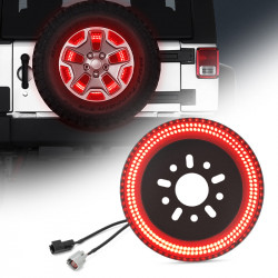 dual row third spare tire brake light for 2007-2018 jeep wrangler jk jku