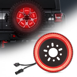 dual row third spare tire brake lights for 2018-later jeep wrangler jl jlu