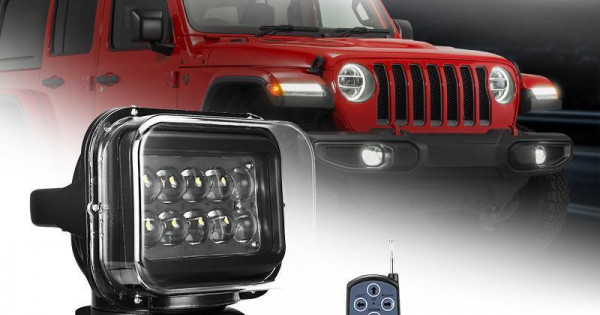Remote Controlled Work Light high power 50w 360° search light remote controlled offroad led ...