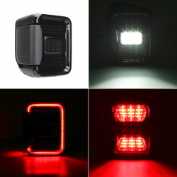 jt mega bundle - 9" led halo headlights with turn signals, fogs, tail lights for jeep gladiator jt	