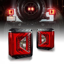 rival series led taillights with red lens for 2007 - 2018 jeep wrangler jk jku